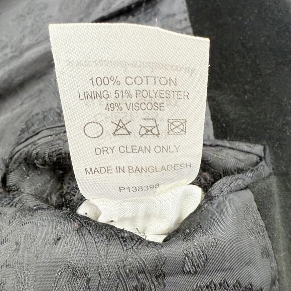 SAMUEL WINDSOR Mens Velvet Single Button Blazer Size 38S Black Regent Jacket - Picture 7 of 11